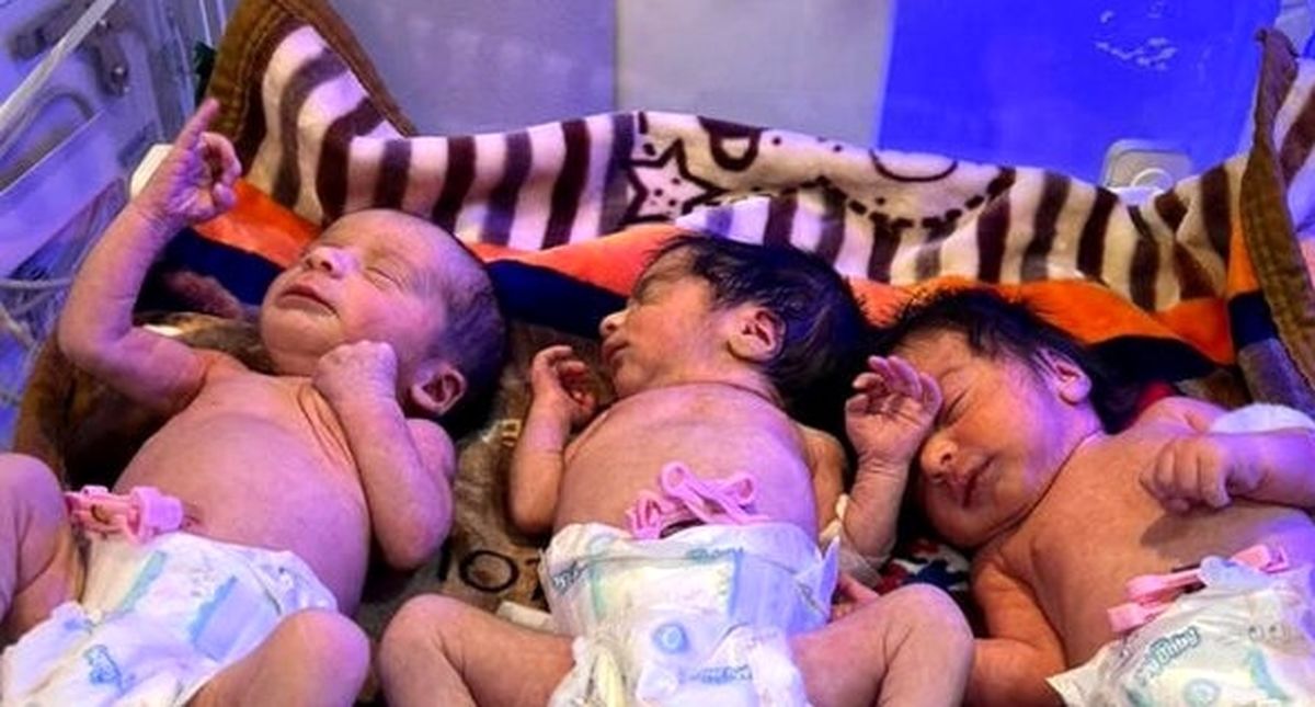 تولد نوزادان سه قلو در بیمارستان بی بی حکیمه گچساران