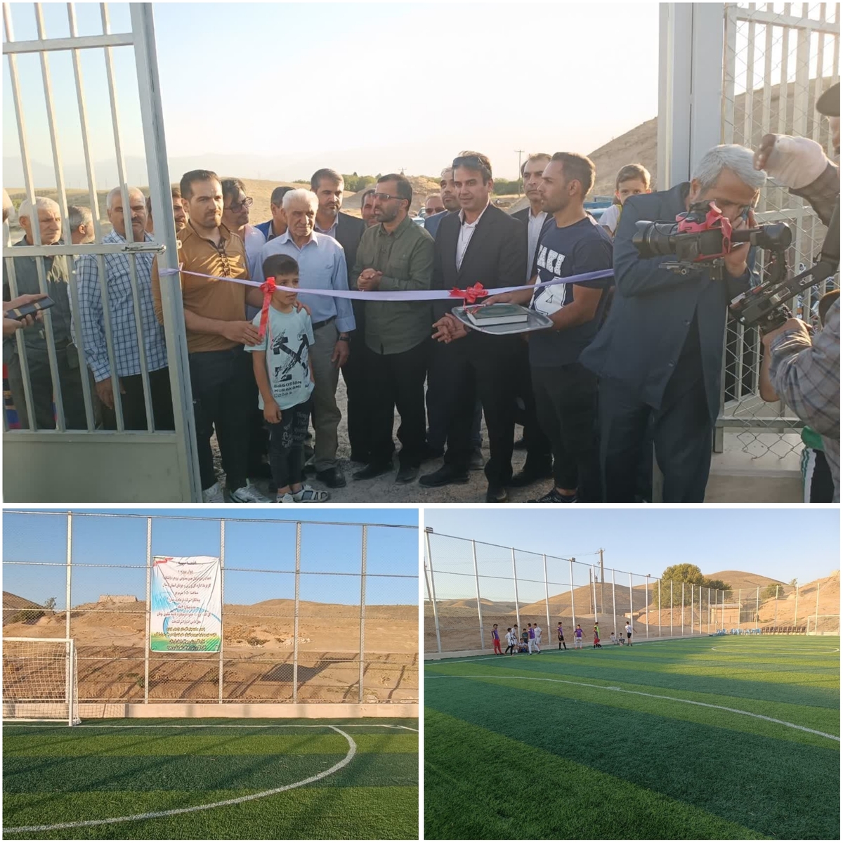 افتتاح زمین چمن مصنوعی روستای قشلاق بروجرد با حضور سرپرست ورزش و جوانان لرستان
