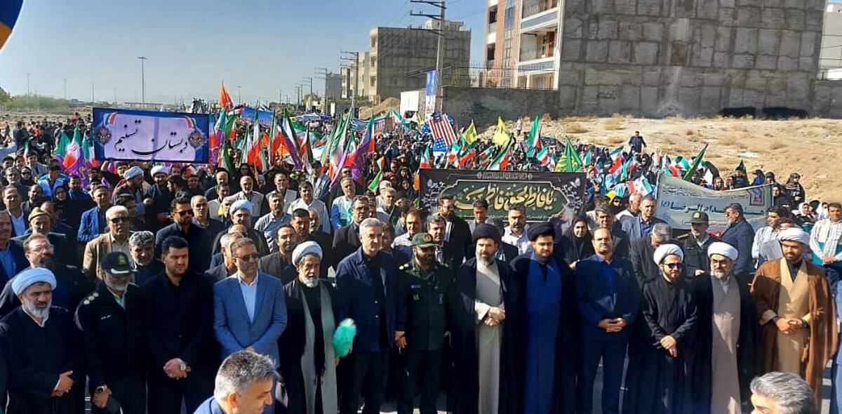 شکوه حضور مردم پردیس در راهپیمایی یوم‌الله ۱۳ آبان